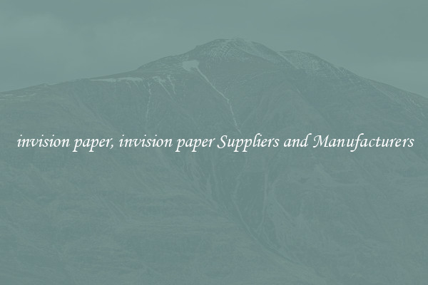 invision paper, invision paper Suppliers and Manufacturers