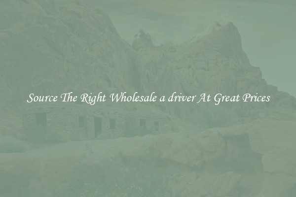 Source The Right Wholesale a driver At Great Prices