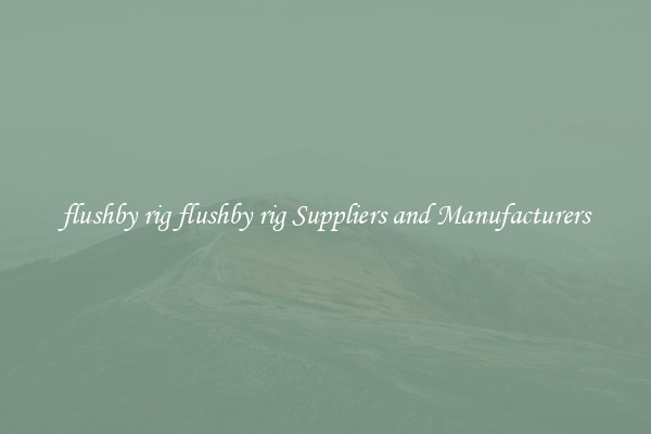 flushby rig flushby rig Suppliers and Manufacturers