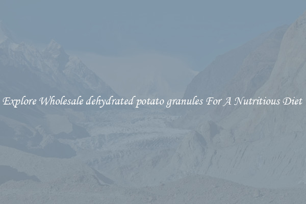 Explore Wholesale dehydrated potato granules For A Nutritious Diet 