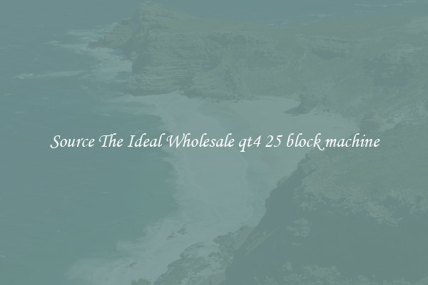 Source The Ideal Wholesale qt4 25 block machine