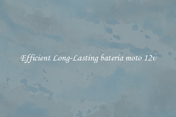 Efficient Long-Lasting bateria moto 12v
