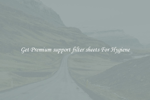Get Premium support filter sheets For Hygiene