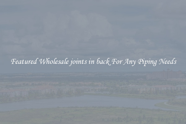 Featured Wholesale joints in back For Any Piping Needs