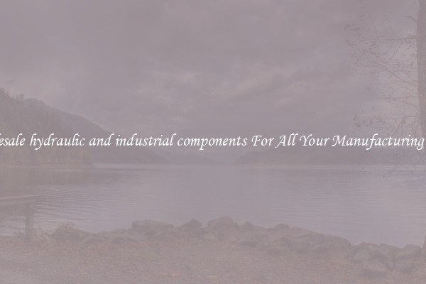 Wholesale hydraulic and industrial components For All Your Manufacturing Needs